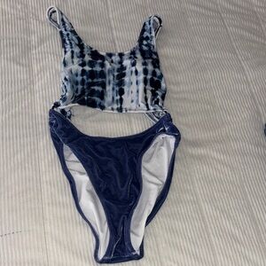 PINK Victoria's Secret Blue Tie-Dye One Piece Swimsuit